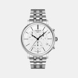 Carson Men Quartz White Dial Chronograph Stainless Steel Watch T1224171101100