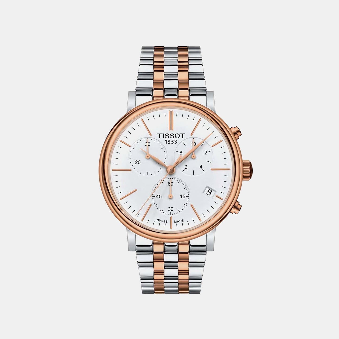 Carson Men Quartz White Dial Chronograph Stainless Steel Watch T1224172201100