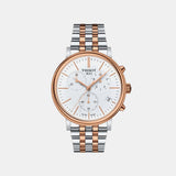 Carson Men Quartz White Dial Chronograph Stainless Steel Watch T1224172201100