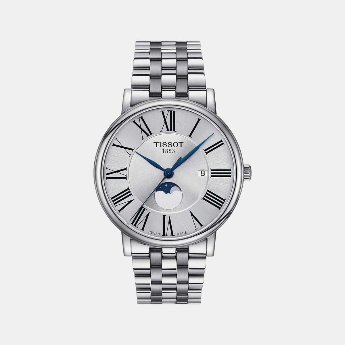 Carson Men Quartz Silver Dial Analog Stainless Steel Watch T1224231103300