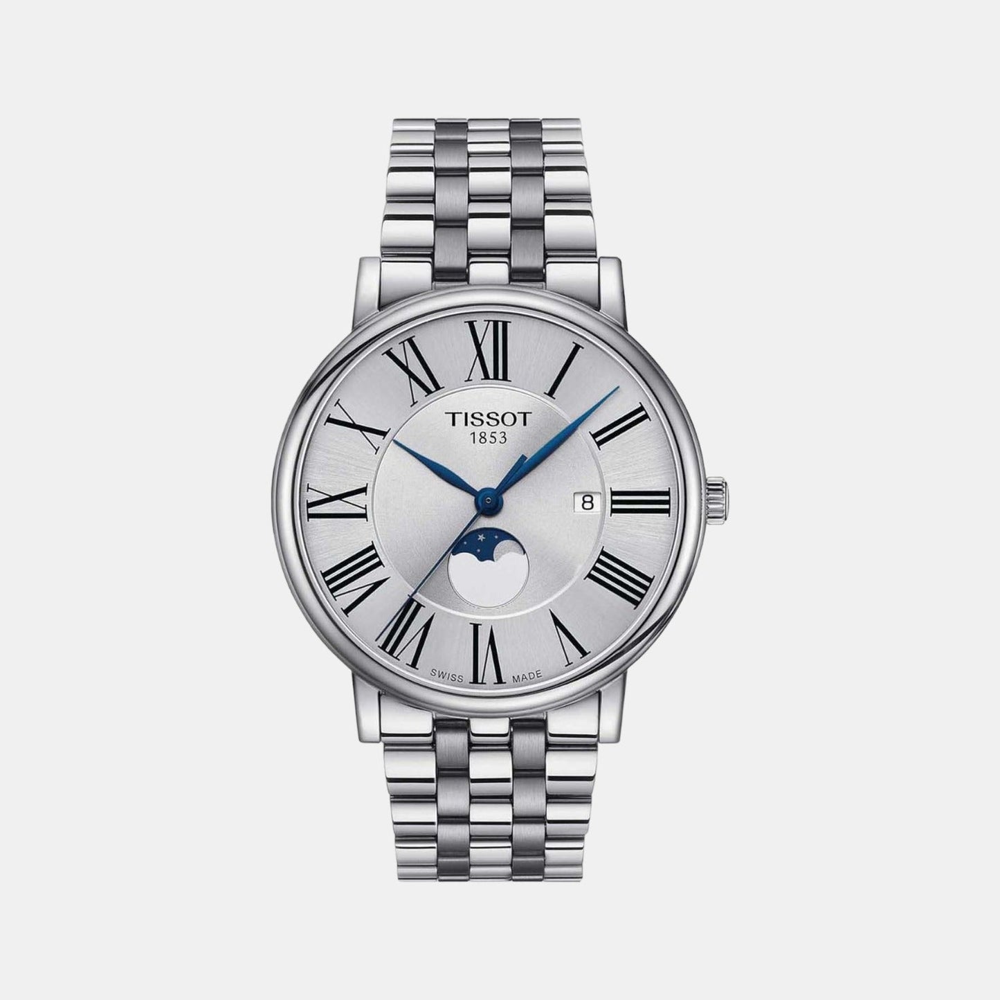 Carson Men Quartz Silver Dial Analog Stainless Steel Watch T1224231103300