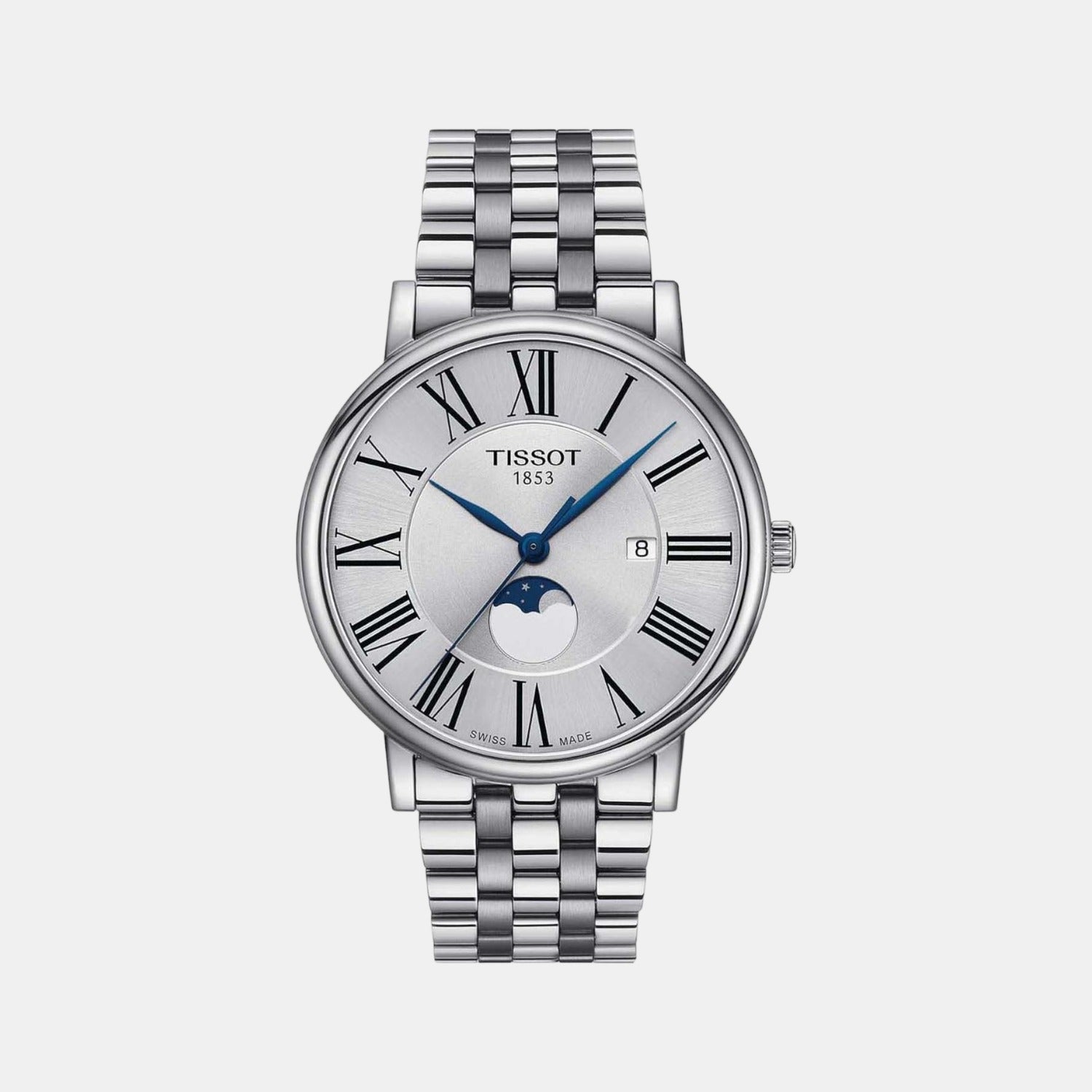 Carson Men Quartz Silver Dial Analog Stainless Steel Watch T1224231103300