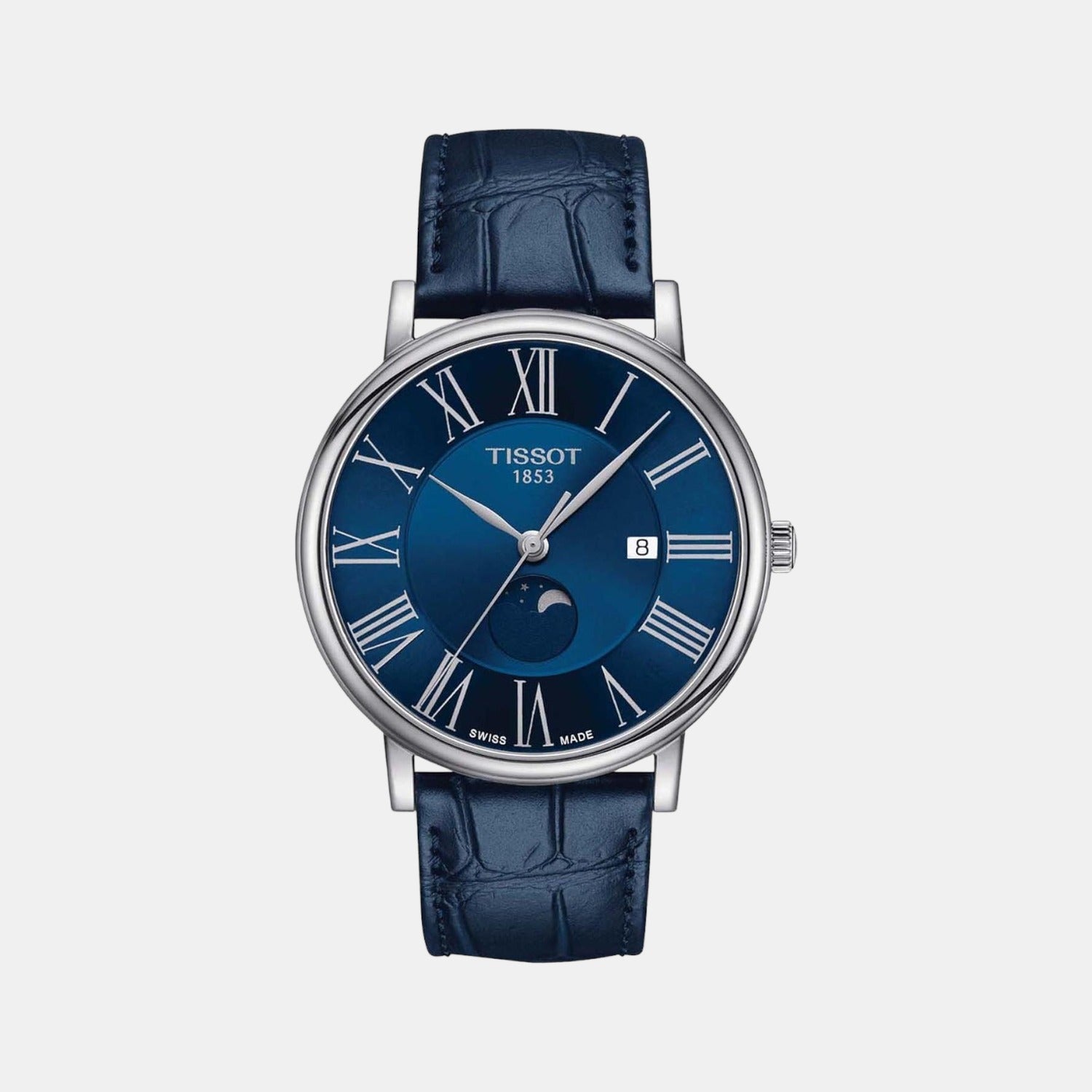 Carson Men Quartz Blue Dial Analog Leather Watch T1224231604300