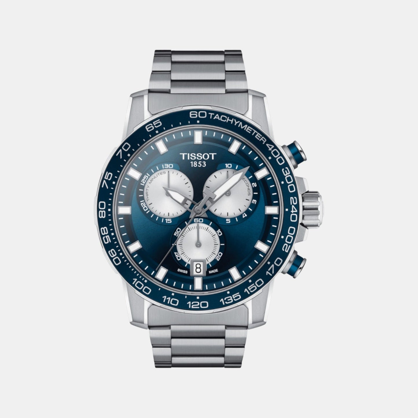 Supersport Men Quartz Blue Dial Chronograph Stainless Steel Watch T1256171104100