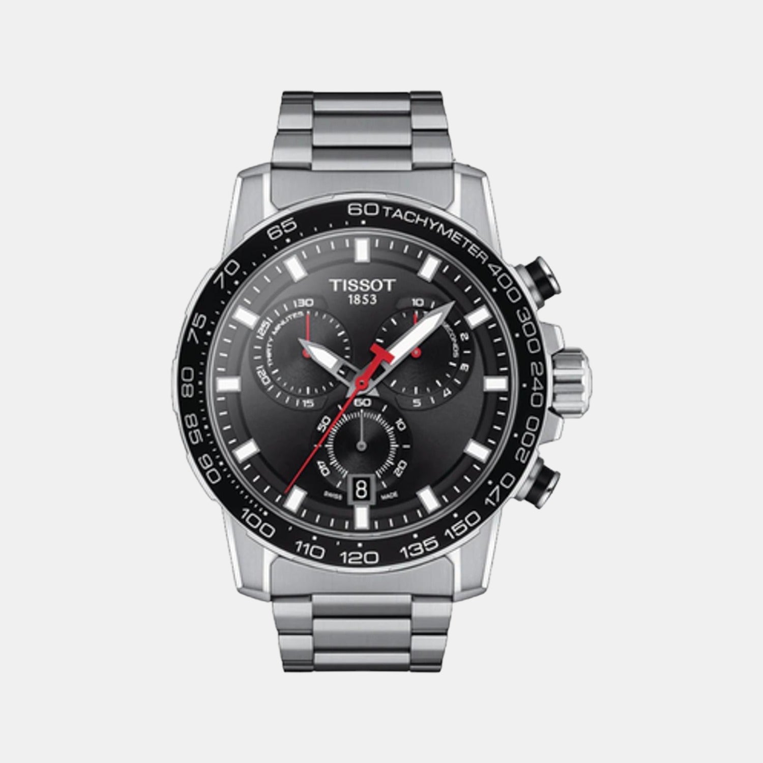 Supersport Men Quartz Black Dial Chronograph Stainless Steel Watch T1256171105100