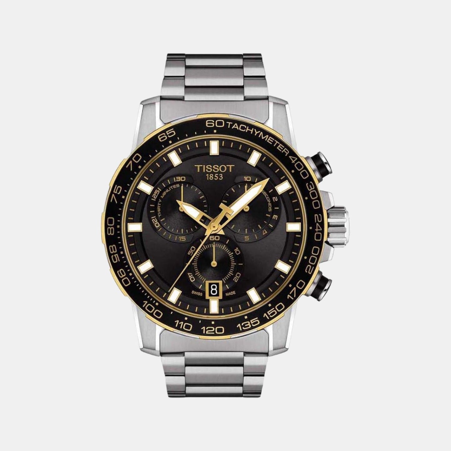 Supersport Chrono Men Quartz Black Dial Chronograoh Stainless Steel Watch T1256172105100