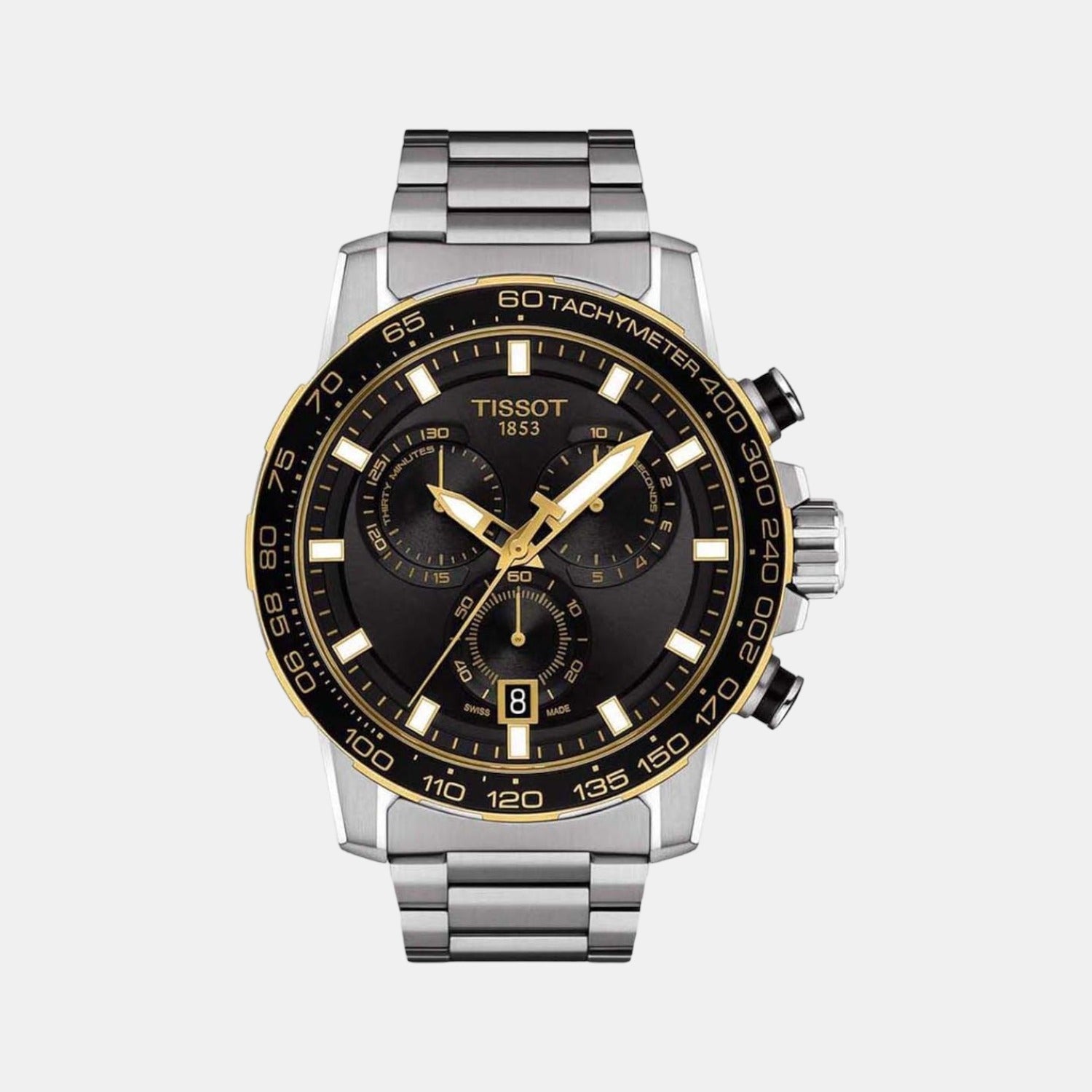 Supersport Chrono Men Quartz Black Dial Chronograoh Stainless Steel Watch T1256172105100