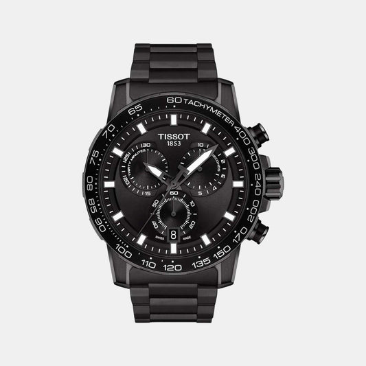 Supersport Men Quartz Black Dial Chronograph Stainless Steel Watch T1256173305100