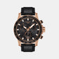 Sport Men Quartz Black Dial Chronograph Leather Watch T1256173605100