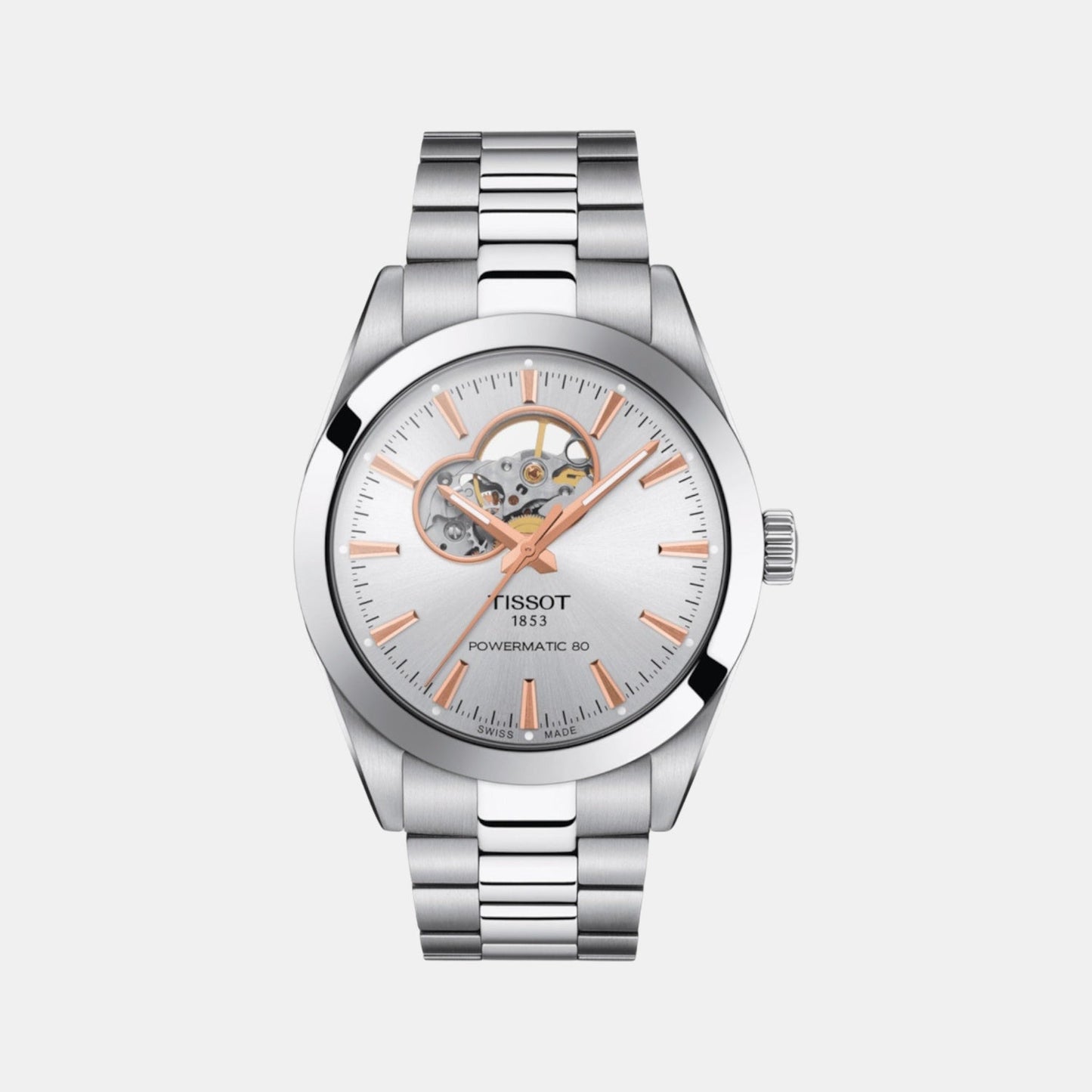 Tissot Gentleman Men Automatic Silver Dial Analog Stainless Steel Watch T1274071103101