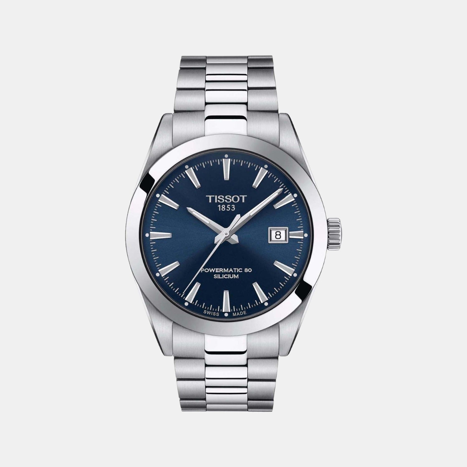Tissot Gentleman Men Automatic Blue Dial Analog Stainless Steel Watch T1274071104100