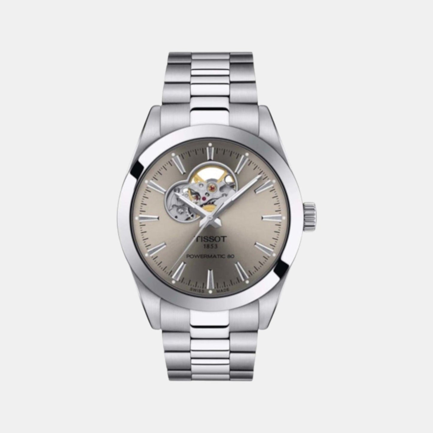 Tissot Gentleman Men Automatic Silver Dial Analog Stainless Steel Watch T1274071108100