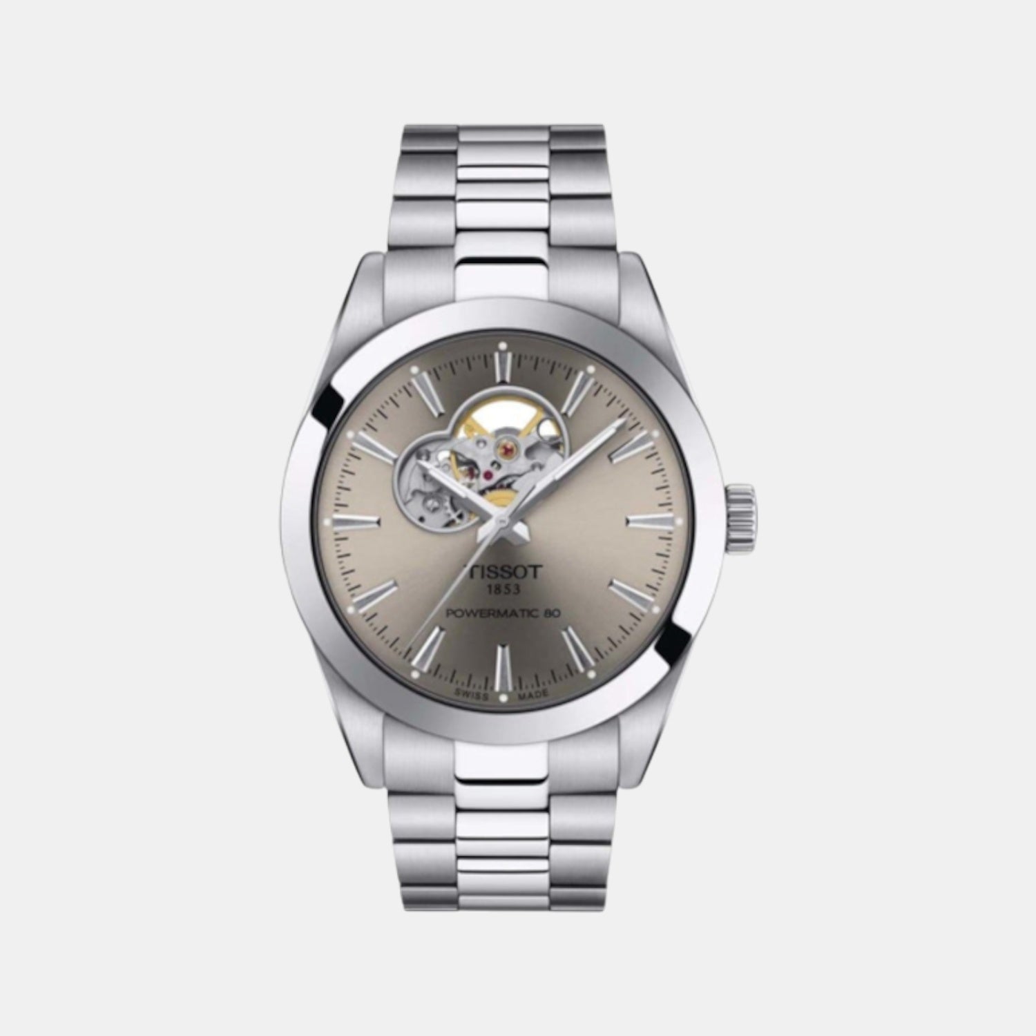 Tissot Gentleman Men Automatic Silver Dial Analog Stainless Steel Watch T1274071108100