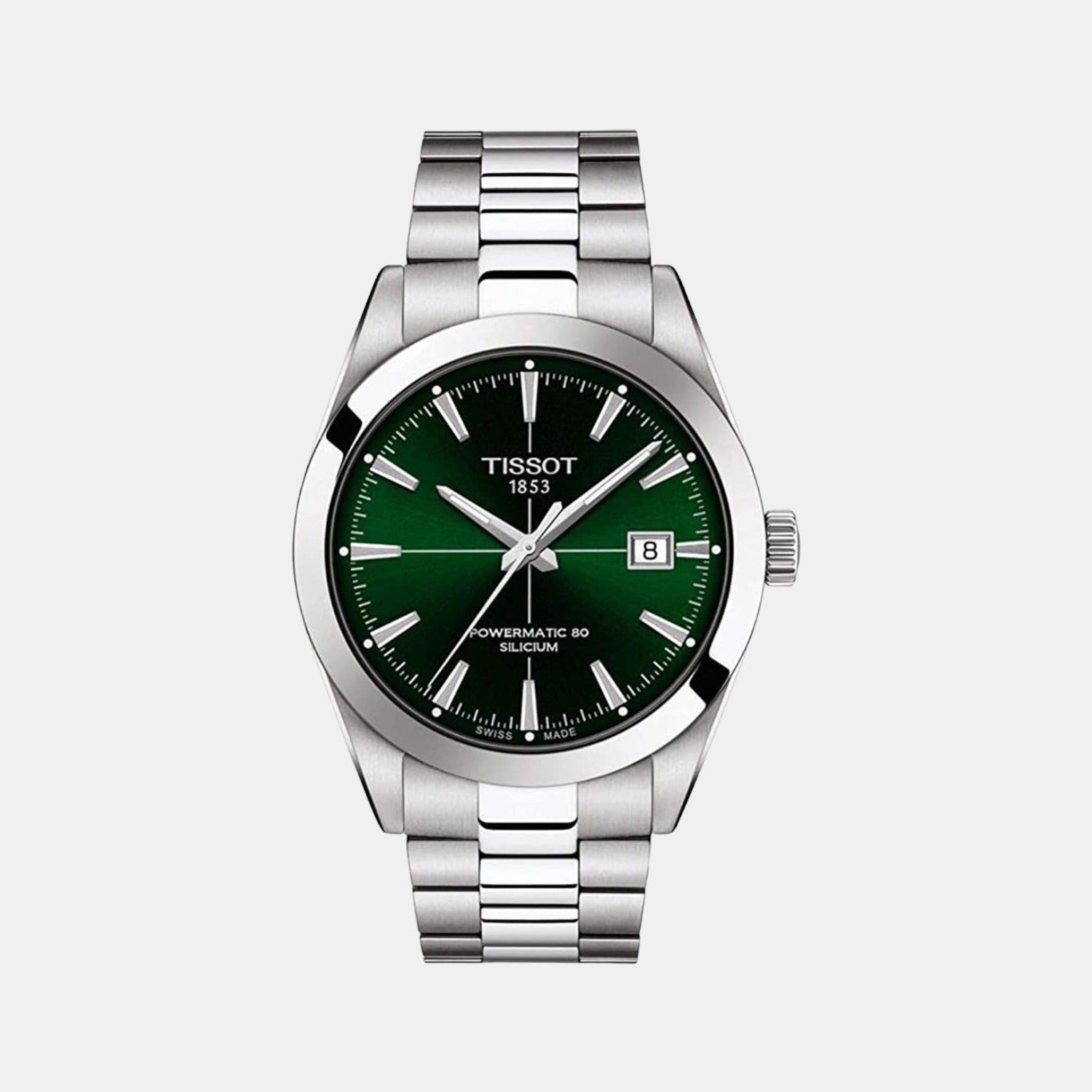 Tissot Gentleman Men Automatic Green Dial Analog Stainless Steel Watch T1274071109101