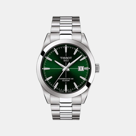 Tissot Gentleman Men Automatic Green Dial Analog Stainless Steel Watch T1274071109101