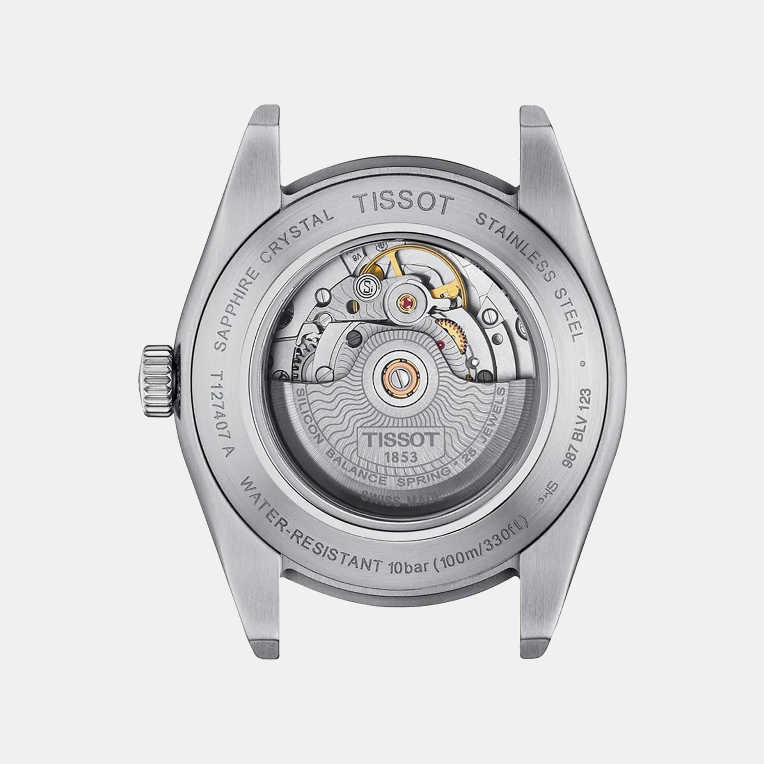 Gentleman Men Quartz Silver Dial Analog Leather Watch T1274071603101