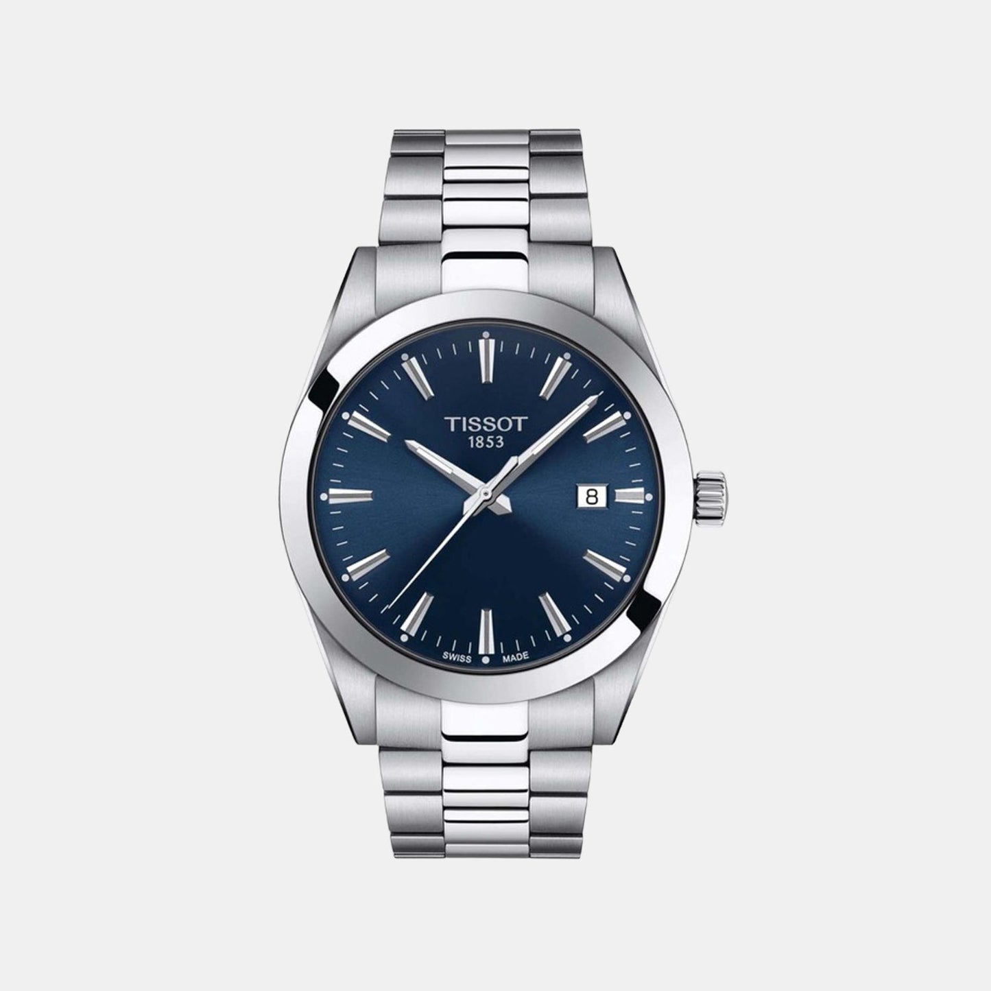 Tissot Gentleman Men Quartz Blue Dial Analog Stainless Steel Watch T1274101104100