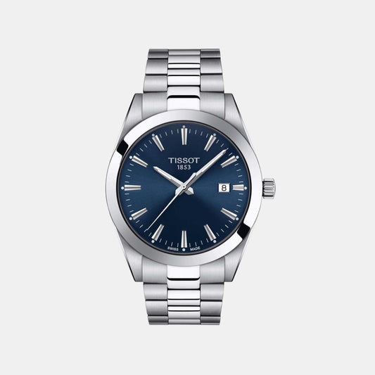 Tissot Gentleman Men Quartz Blue Dial Analog Stainless Steel Watch T1274101104100