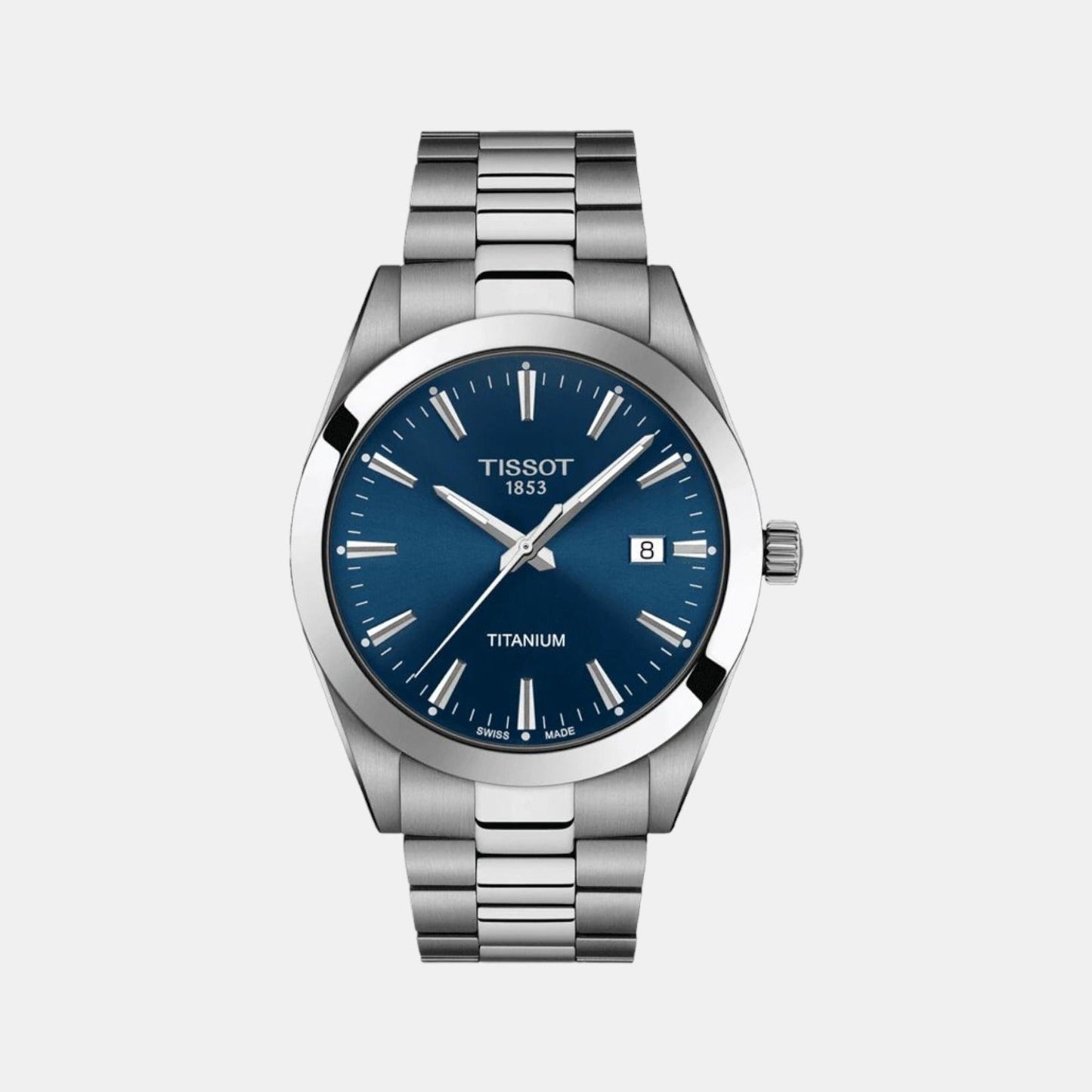 Tissot Gentleman Men Quartz Blue Dial Analog Titanium Watch T1274104404100