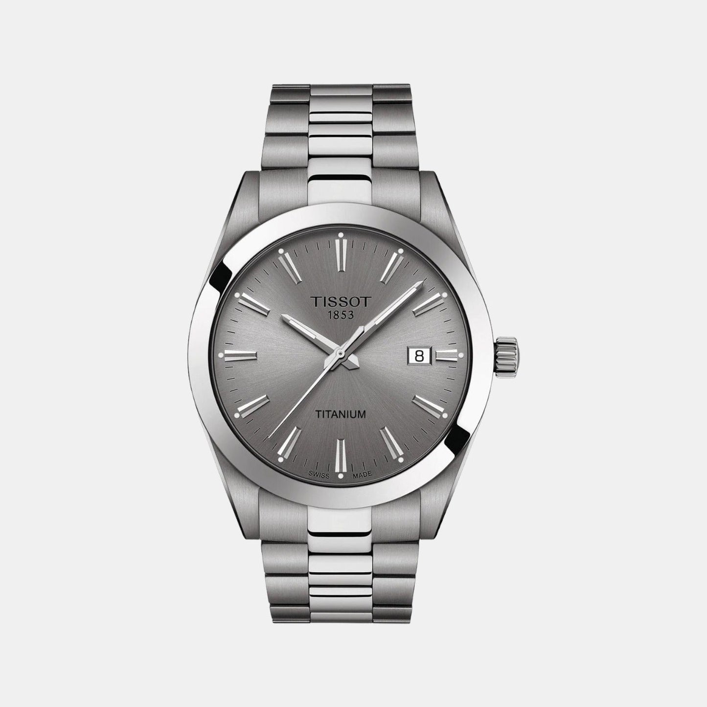 Tissot Gentleman Men Quartz Grey Dial Analog Titanium Watch T1274104408100