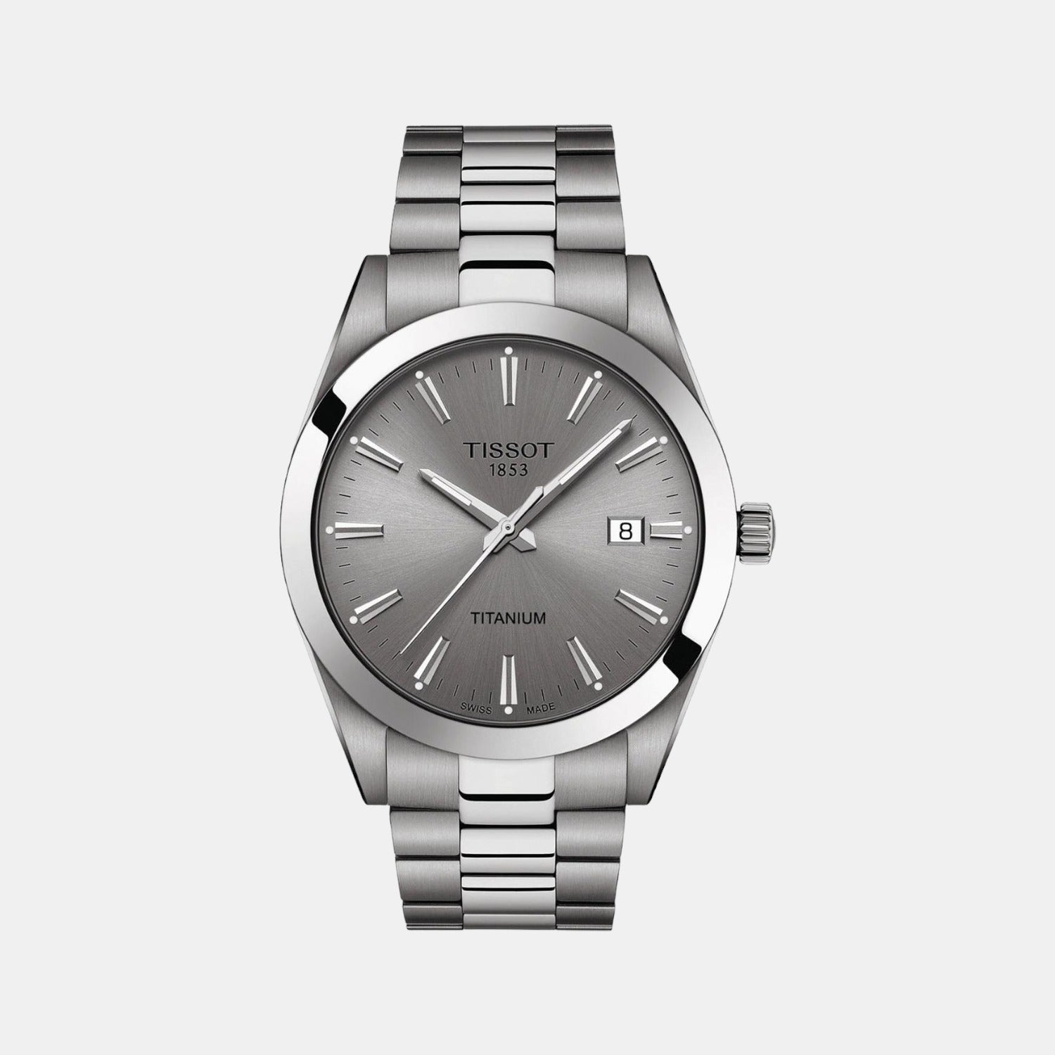 Tissot Gentleman Men Quartz Grey Dial Analog Titanium Watch T1274104408100