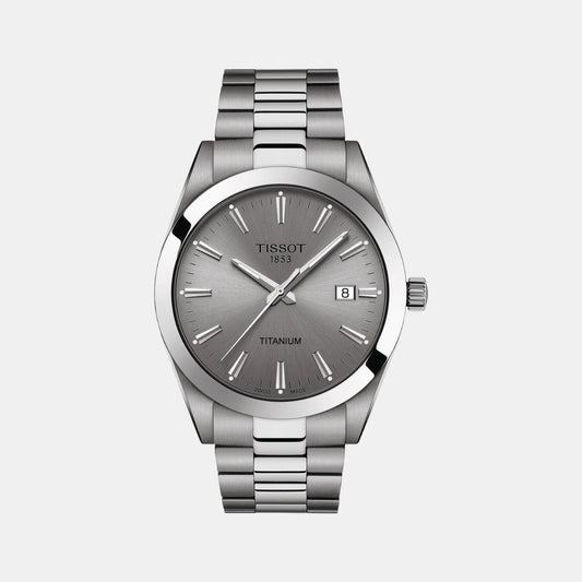 Tissot Gentleman Men Quartz Grey Dial Analog Titanium Watch T1274104408100