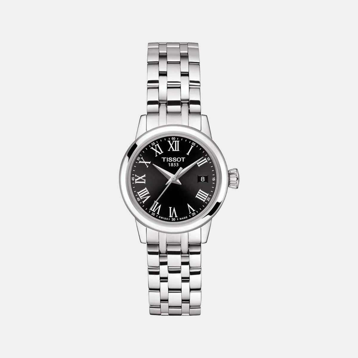 Classic Dream Women Quartz Black Dial Analog Stainless Steel Watch T1292101105300