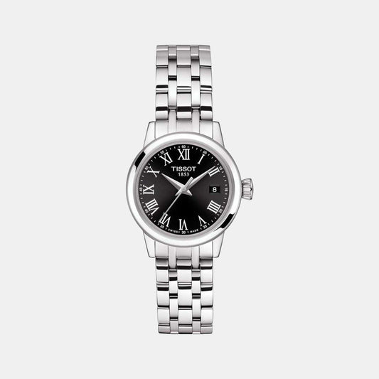 Classic Dream Women Quartz Black Dial Analog Stainless Steel Watch T1292101105300