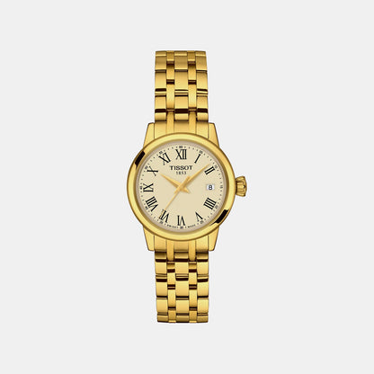 Classic Dream Women Quartz Ivory Dial Analog Stainless Steel Watch T1292103326300