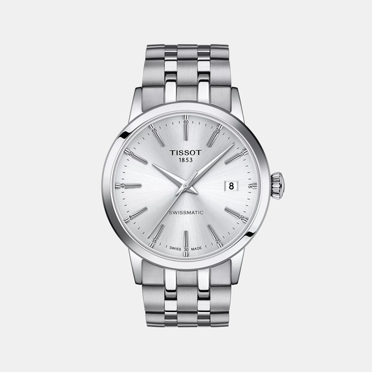 Classic Dream Men Analog Silver Dial Swiss Tissot Automatic Stainless Steel Watch T1294071103100