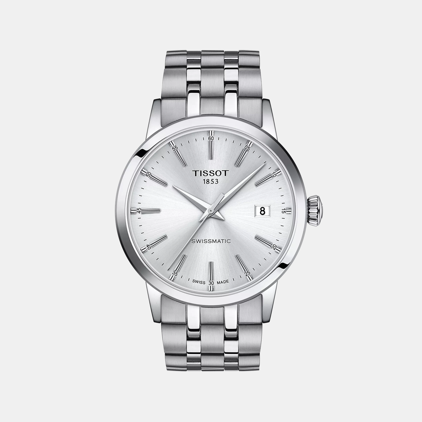 Classic Dream Men Analog Silver Dial Swiss Tissot Automatic Stainless Steel Watch T1294071103100