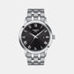 Classic Men Quartz Black Dial Analog Stainless Steel Watch T1294101105300