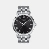 Classic Men Quartz Black Dial Analog Stainless Steel Watch T1294101105300