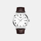 Classic Men Quartz White Dial Analog Leather Watch T1294101601300