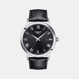 Classic Men Quartz Black Dial Analog Leather Watch T1294101605300