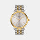 Classic Men Quartz Silver Dial Analog Stainless Steel Watch T1294102203100