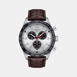 PRS 516 Men Quartz Silver Dial Chronograph Leather Watch T1316171603200