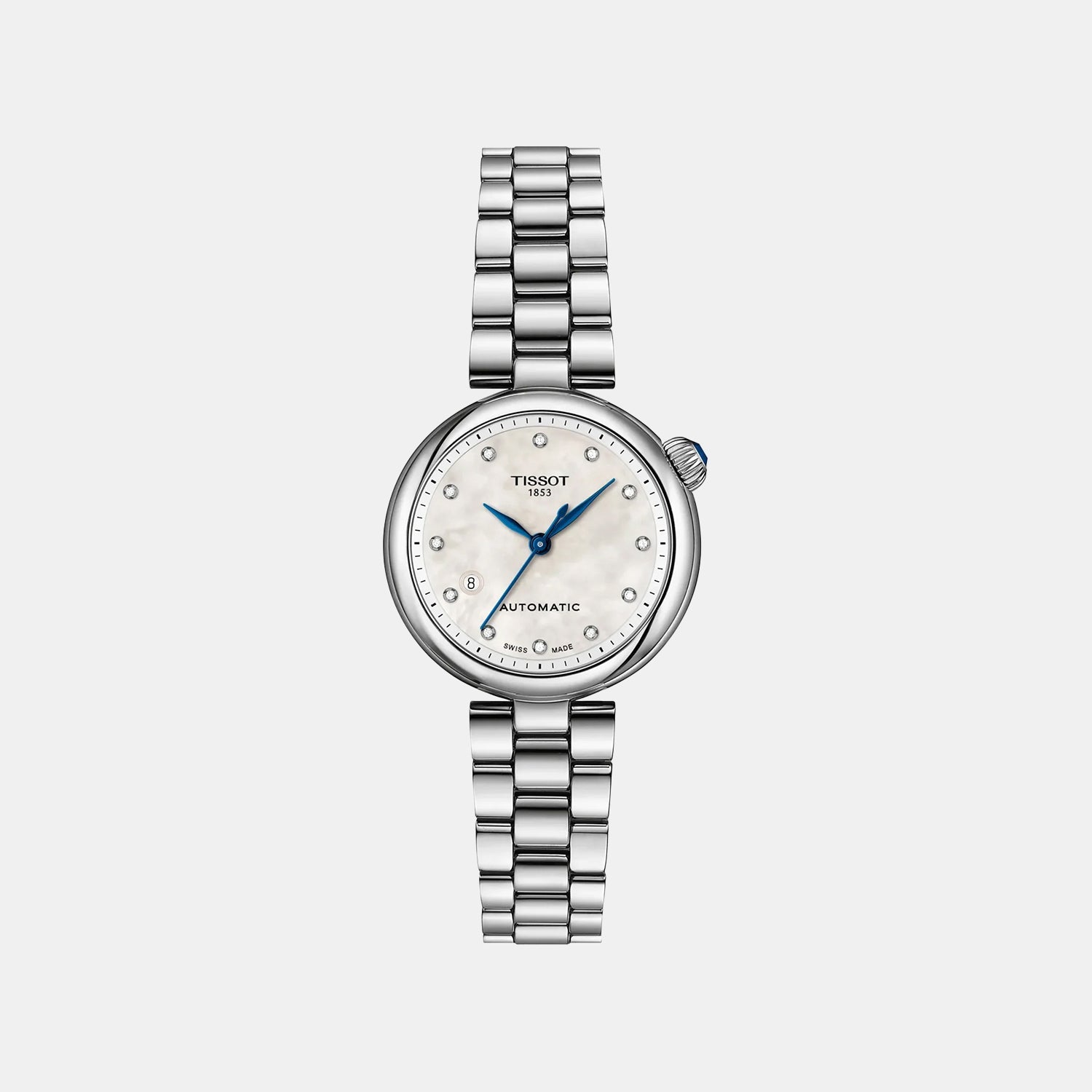 Classic Contemporary Désir Women Automatic Mother Of Pearl Dial Analog Stainless Steel Watch T1522071111600