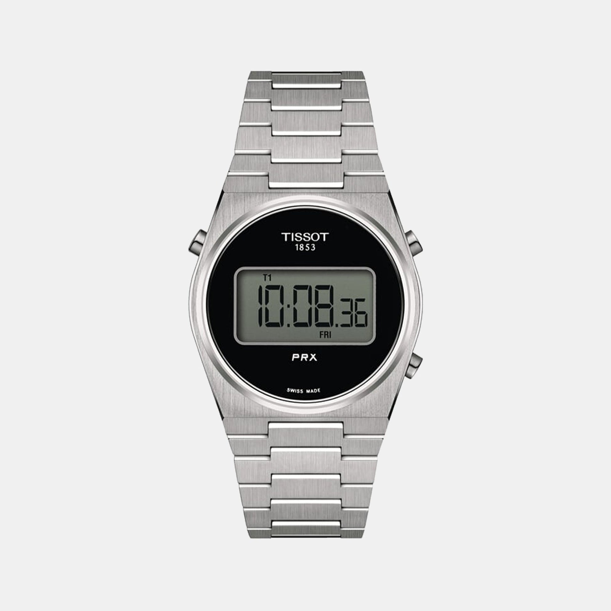 PRX Unisex Quartz Black Dial Digital Stainless Steel Watch T1372631105000