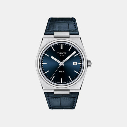 PRX Men Quartz Blue Dial Analog Leather Watch T1374101604100