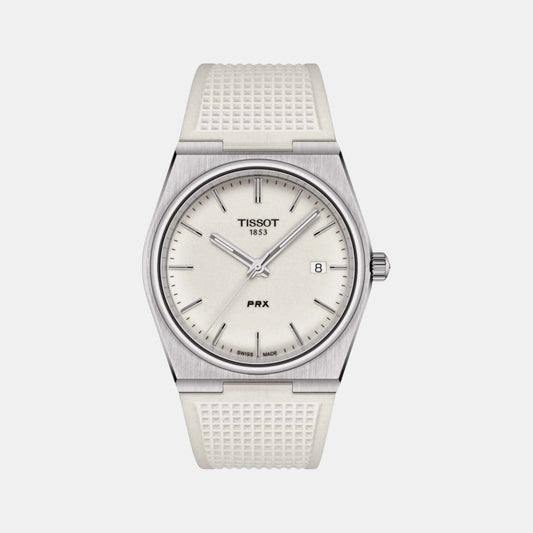 PRX Men Quartz White Dial Analog Rubber Watch T1374101701100