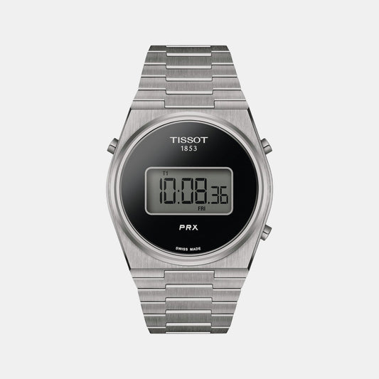 PRX Men Quartz Black Dial Digital Stainless Steel Watch T1374631105000