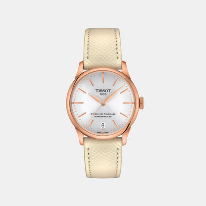Chemin Des Tourelles Women Automatic Silver Dial Analog Leather Watch T1392073603100
