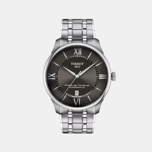 Chemin Des Tourelles Men Automatic Grey Dial Analog Stainless Steel Watch T1394071106800