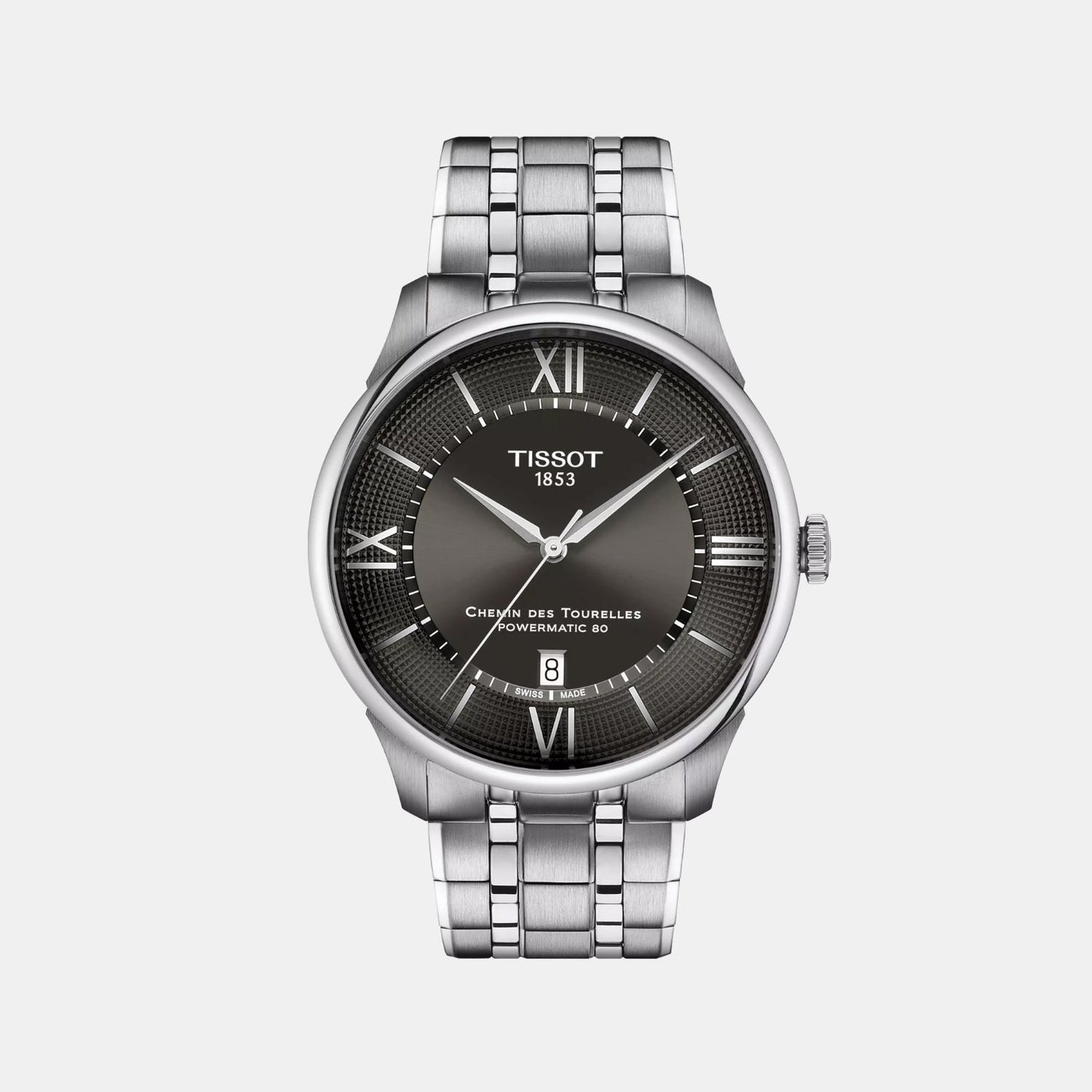 Chemin Des Tourelles Men Automatic Grey Dial Analog Stainless Steel Watch T1394071106800