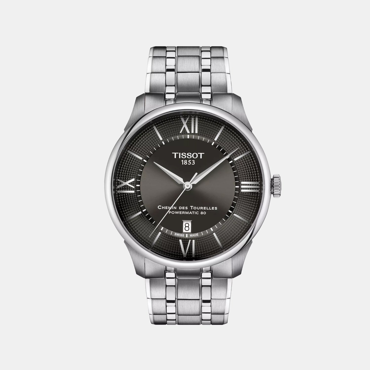 Chemin Des Tourelles Men Automatic Grey Dial Analog Stainless Steel Watch T1394071106800