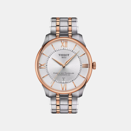 Chemin Des Tourelles Men Automatic Silver Dial Analog Stainless Steel Watch T1394072203800