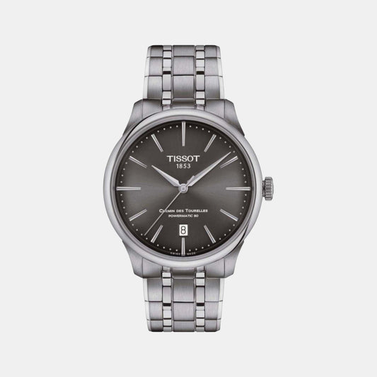 Chemin Des Tourelles Men Automatic Grey Dial Analog Stainless steel Watch T1398071106100