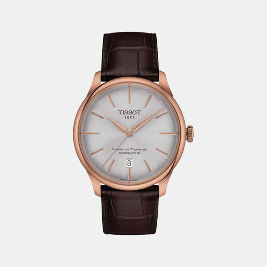 Chemin Des Tourelles Men Automatic Leather Watch T1398073603100