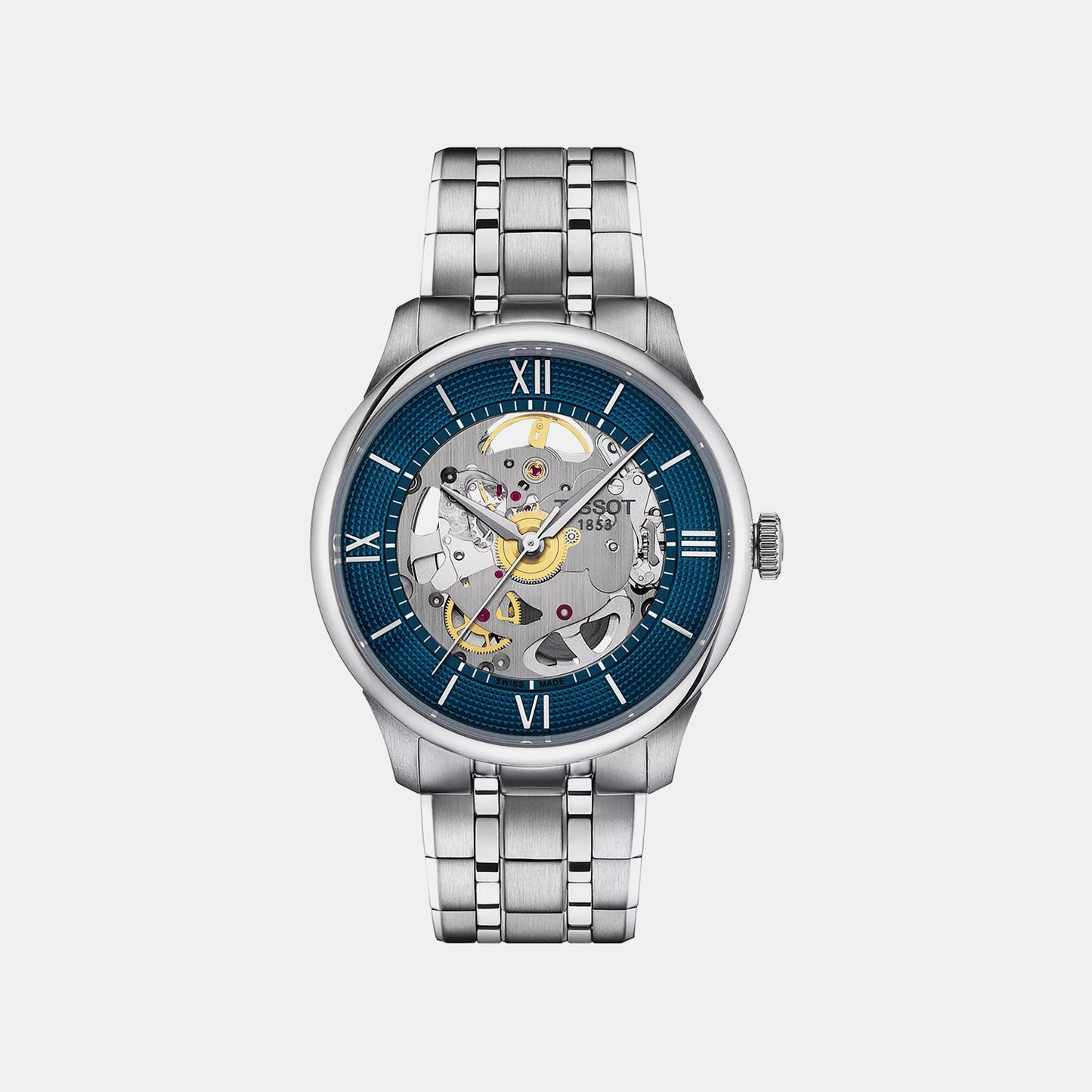 Chemin Des Tourelles Unisex Automatic Blue Dial Analog Stainless Steel Watch T1398361104800